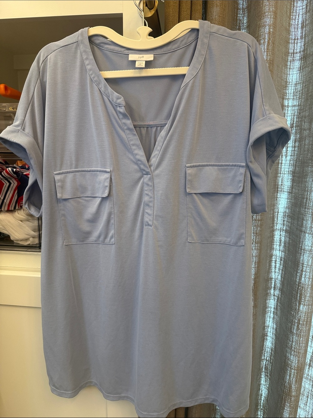 J. Jill Light Periwinkle Short Sleeve Top